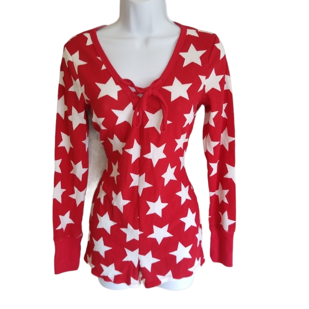 La senza red&white star pj romper